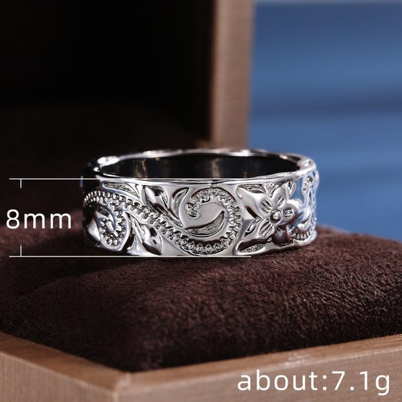 "Wholesale Fever CZ Beautiful Retro Carved Vintage Rings for Women, PD617 - Picture 9 of 9